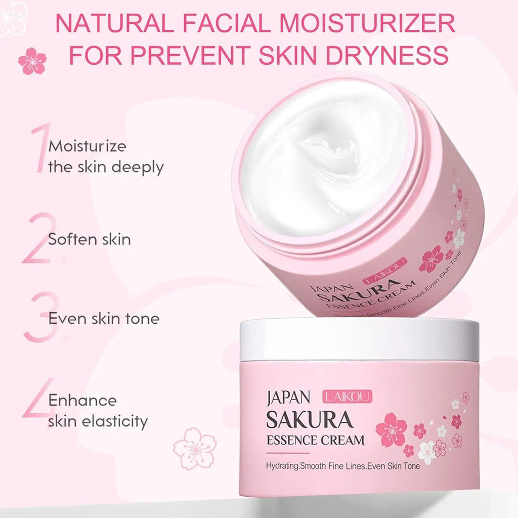 Kit de cuidado de la piel Sakura, 14 unids/set de mascarilla facial hidratante, crema facial de esencia, mascarilla para ojos y mascarilla labial, kit de cuidado de la piel para mujeres