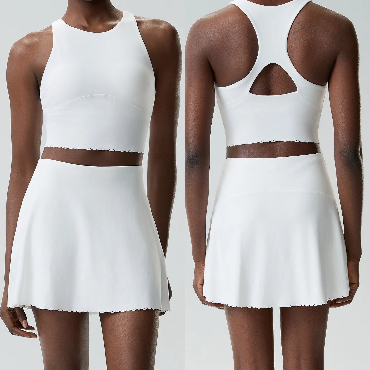 Ropa de Gimnasio para Mujer, Conjunto Deportivo de Tenis para Mujer, Talla Grande, Elástico, Conjunto Deportivo de Dos Piezas de Secado Rápido, Ropa Deportiva de Bádminton