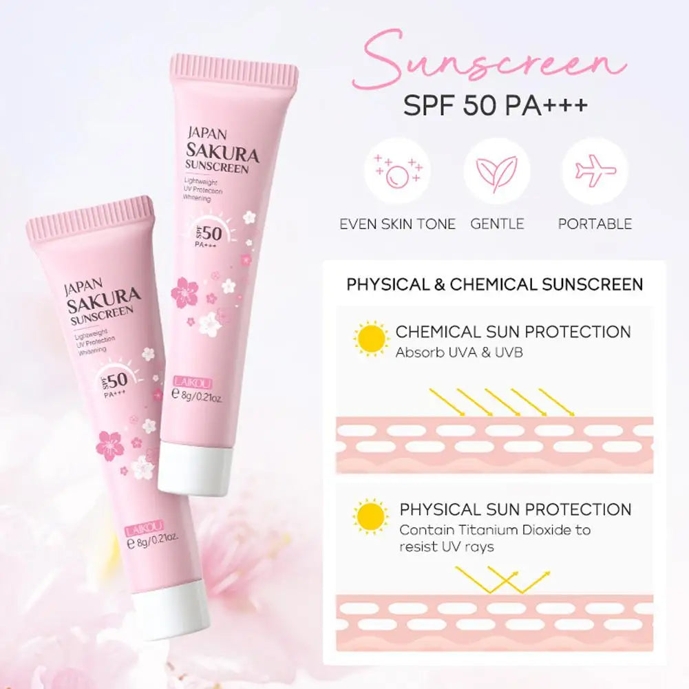 Sakura-juegos y kits para el cuidado de la piel con limpiador, suero, crema para ojos, crema de esencia, productos de belleza para mujeres, juegos de regalo, Kit de viaje de rutina