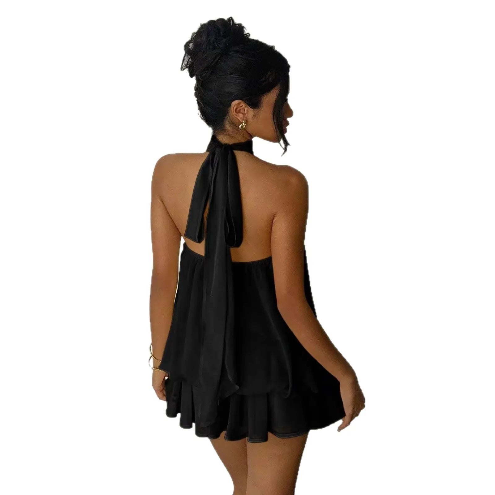 Vestidos Casuales para Mujer, Ropa Femenina Elegante para Fiesta, Vestido de Playa de Color Sólido, Ajustado, Sexy, con Espalda Descubierta