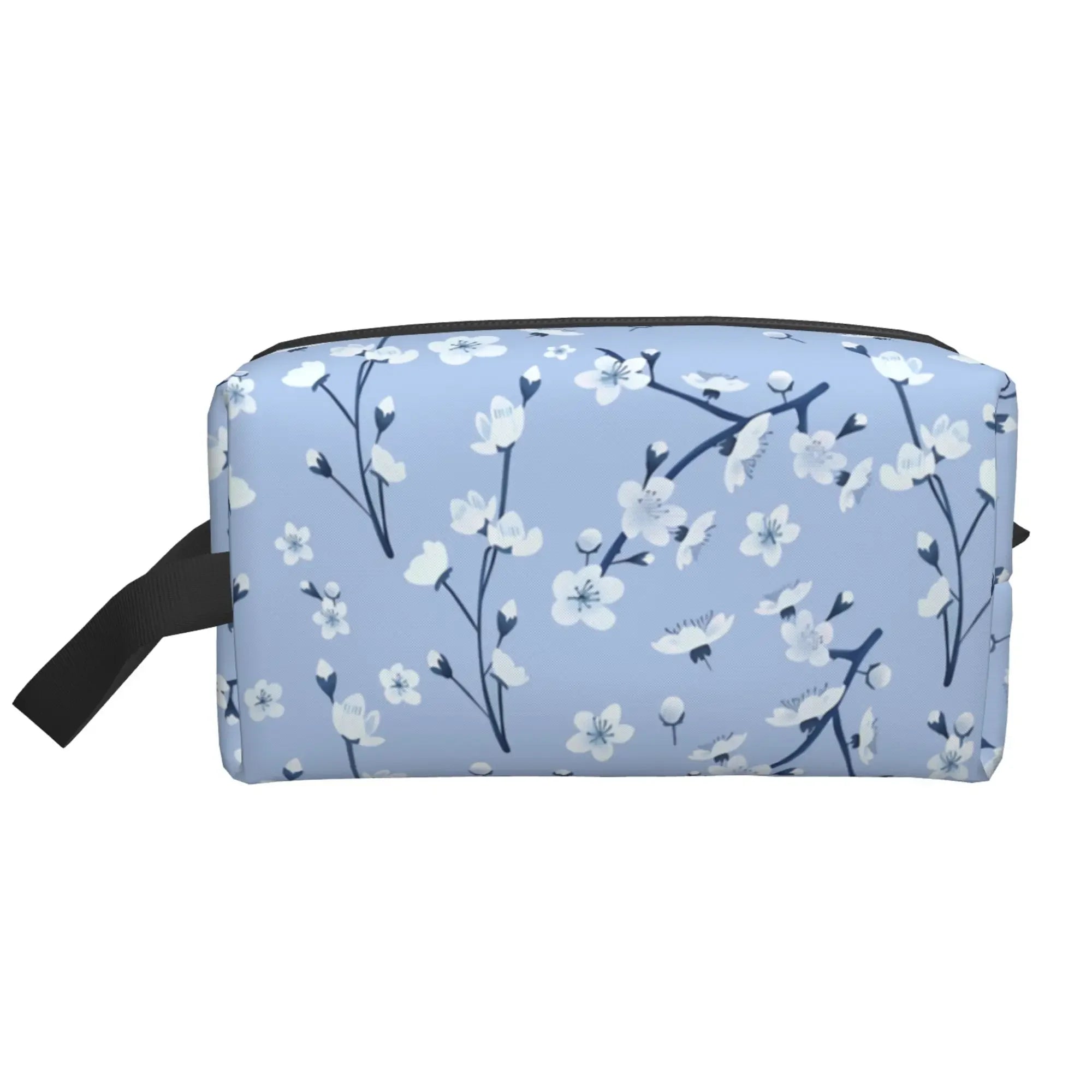 Bolsas de cosméticos con estampado de flores de cerezo Sakura japonés para mujer, bolsa de aseo de viaje con cremallera, bolsa de maquillaje grande resistente al agua, regalo