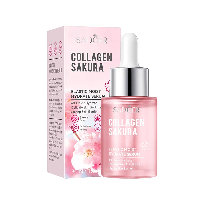 30/100ml SADOER Sakura suero Facial antiarrugas antienvejecimiento hidratante blanqueamiento esencia Facial productos para el cuidado de la piel