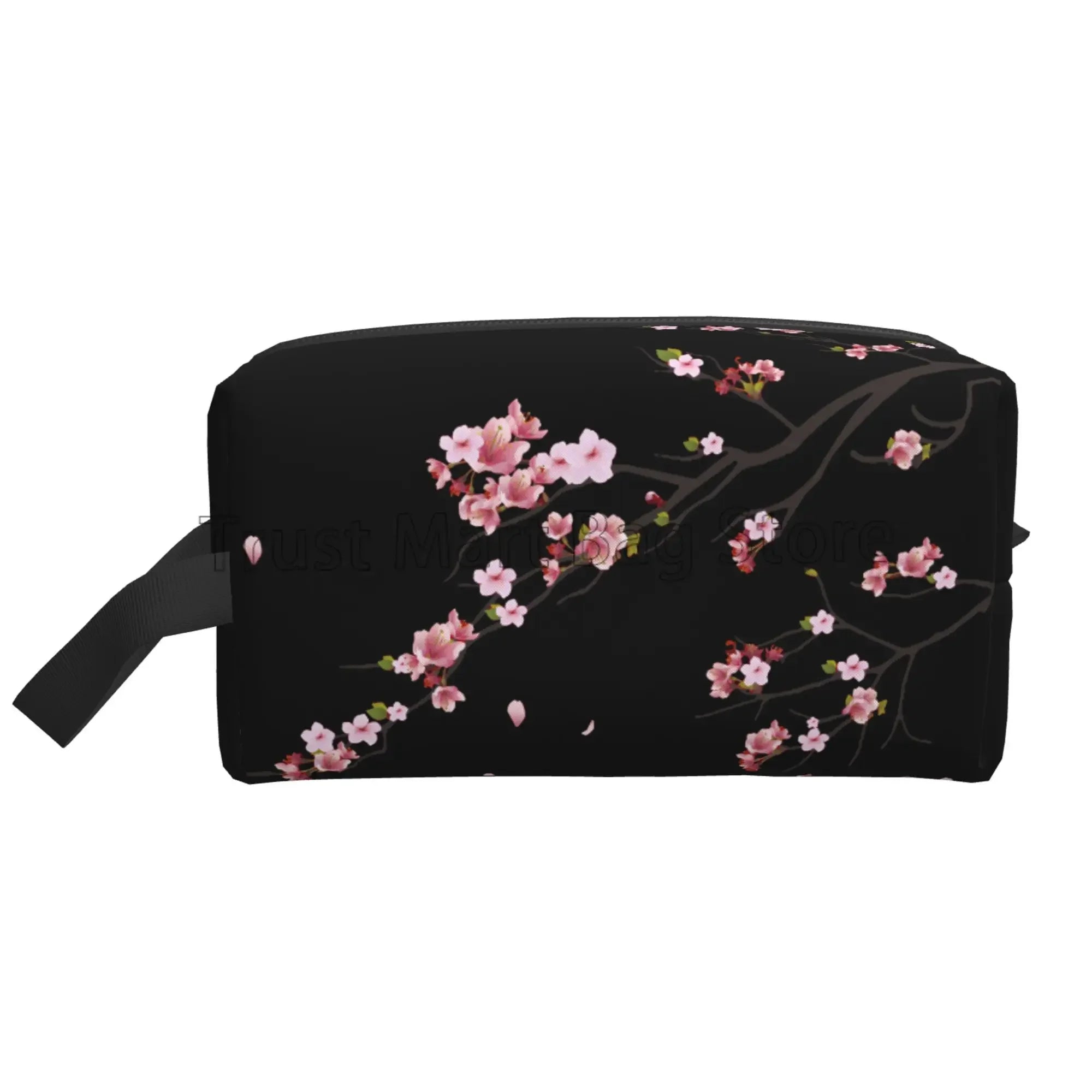 Bolsas de cosméticos con estampado de flores de cerezo Sakura japonés para mujer, bolsa de aseo de viaje con cremallera, bolsa de maquillaje grande resistente al agua, regalo