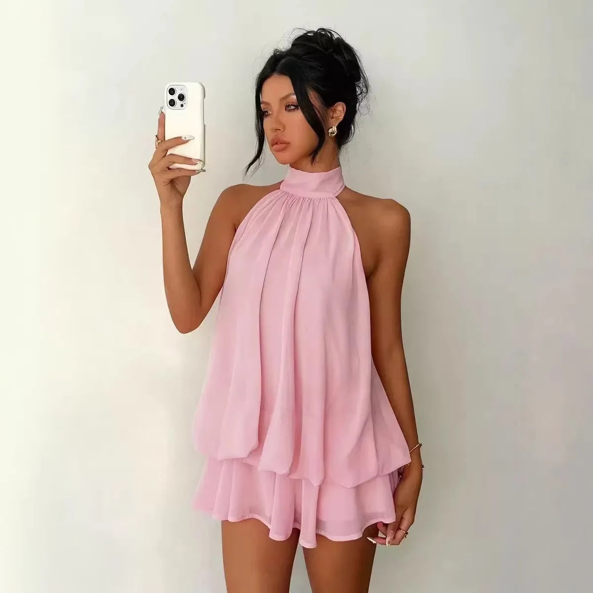 Vestidos Casuales para Mujer, Ropa Femenina Elegante para Fiesta, Vestido de Playa de Color Sólido, Ajustado, Sexy, con Espalda Descubierta