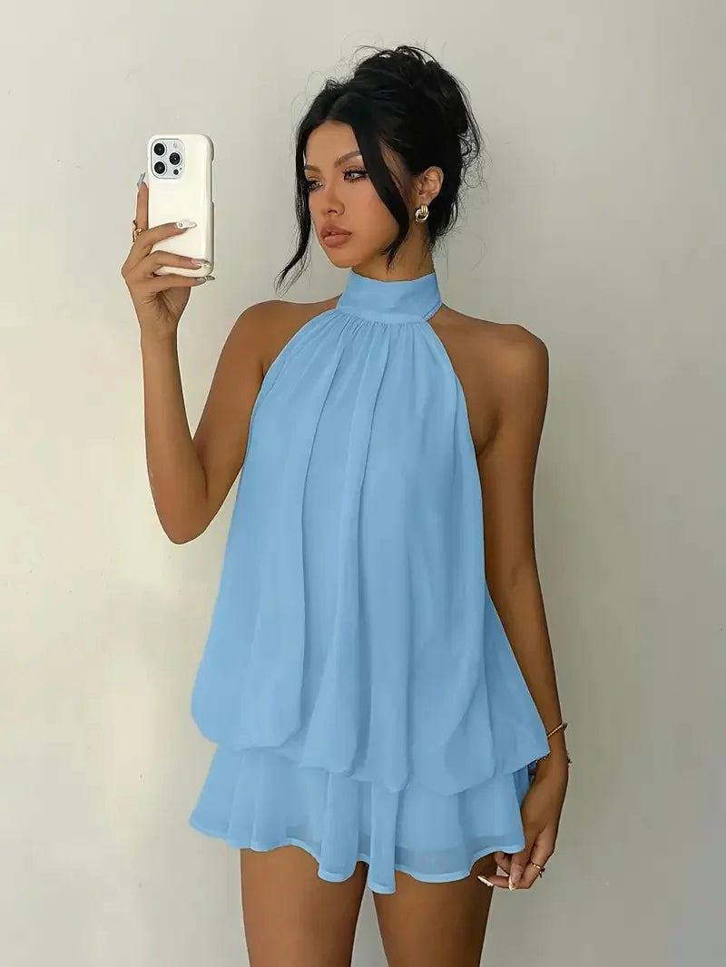 Vestidos Casuales para Mujer, Ropa Femenina Elegante para Fiesta, Vestido de Playa de Color Sólido, Ajustado, Sexy, con Espalda Descubierta