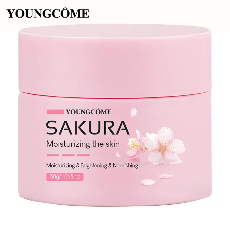 Crema de esencia Sakura, crema hidratante Facial de flor de cerezo para pieles secas y ásperas, colágeno reparador nutritivo antienvejecimiento para lifting facial