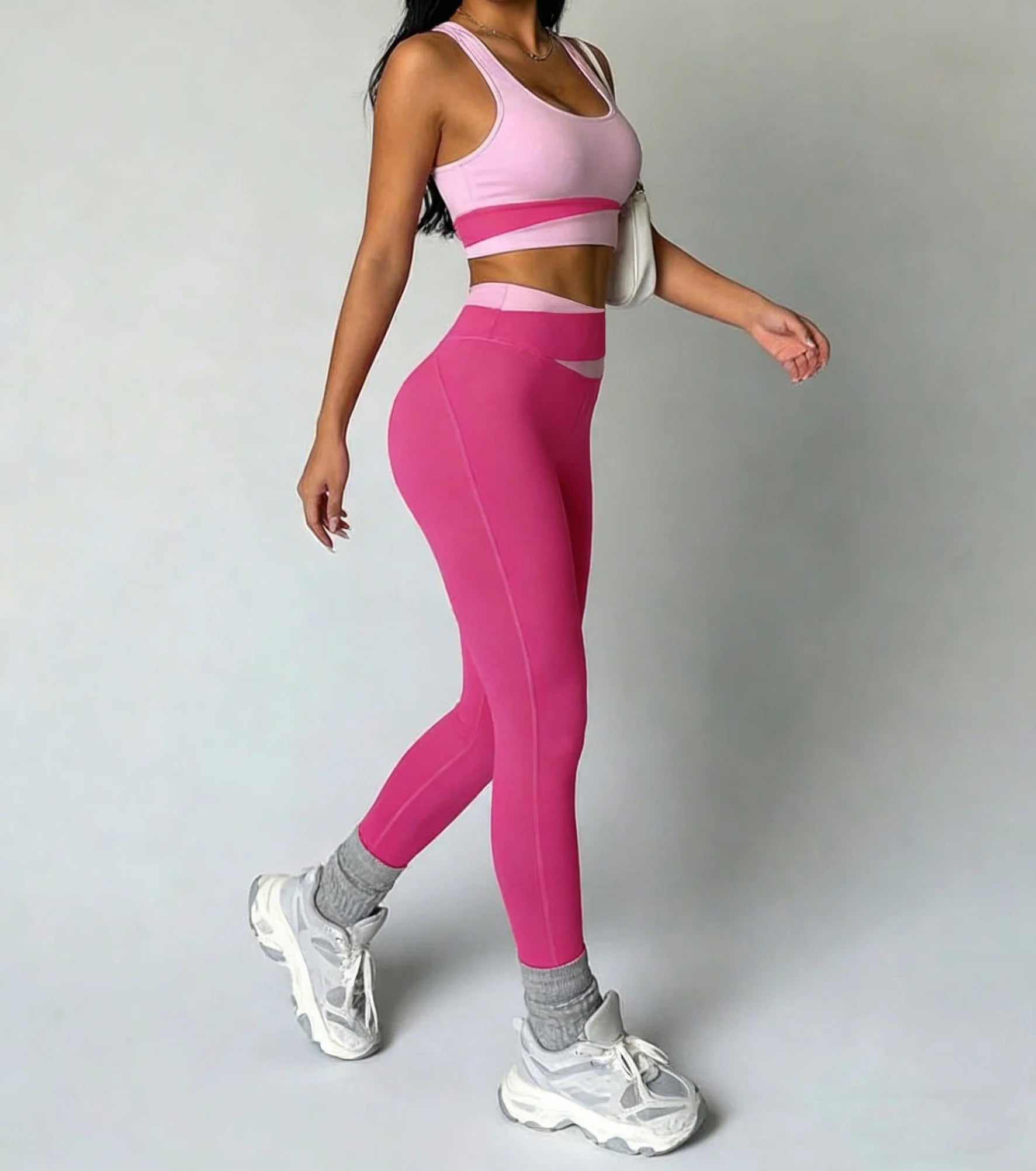 Conjunto de yoga para mujer, ropa deportiva sexy, sujetador deportivo, traje deportivo, leggings transpirables de cintura alta, conjunto atlético para gimnasio, ropa deportiva para entrenamiento.