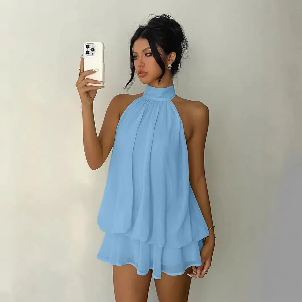 Vestidos Casuales para Mujer, Ropa Femenina Elegante para Fiesta, Vestido de Playa de Color Sólido, Ajustado, Sexy, con Espalda Descubierta