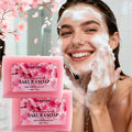 Jabón Artesanal de Sakura con Glicerina, Suave, No Reseca, Aroma Duradero, Jabón Limpiador para Cara y Cuerpo, Regalo