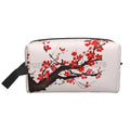 Bolsas de cosméticos con estampado de flores de cerezo Sakura japonés para mujer, bolsa de aseo de viaje con cremallera, bolsa de maquillaje grande resistente al agua, regalo