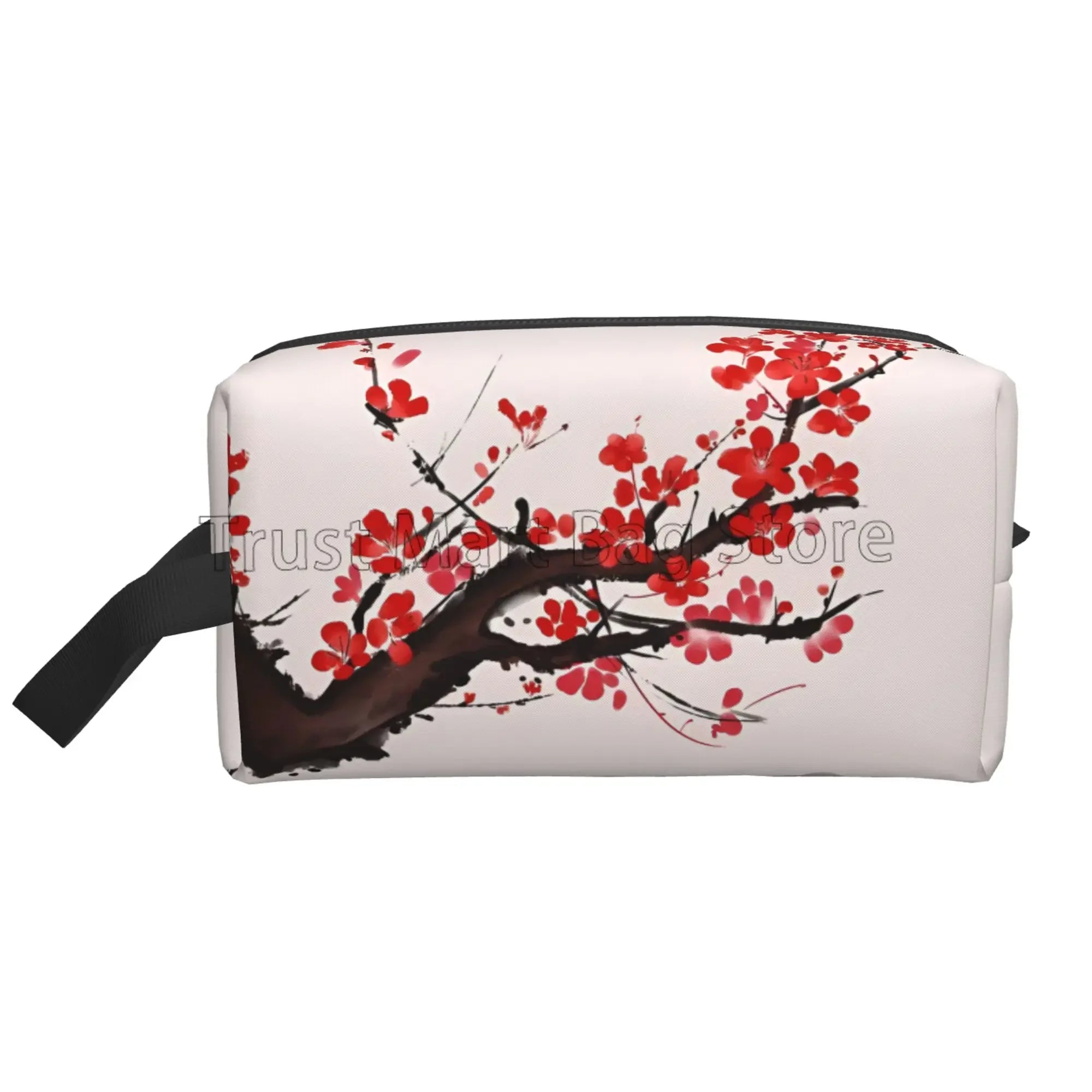 Bolsas de cosméticos con estampado de flores de cerezo Sakura japonés para mujer, bolsa de aseo de viaje con cremallera, bolsa de maquillaje grande resistente al agua, regalo