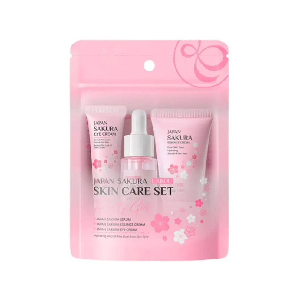 5/3 unids/set Sakura juegos para el cuidado de la piel crema Facial suero tóner limpiador Facial protector solar crema para ojos caja de regalo producto para el cuidado de la piel Facial