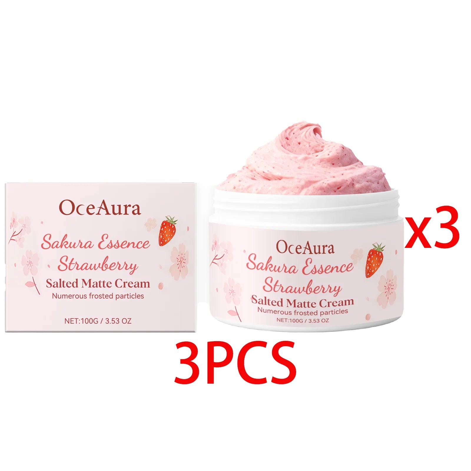 Crema exfoliante corporal de fresa Sakura, exfoliante de limpieza profunda para una piel suave y brillante, eliminación de piel muerta, hidratante