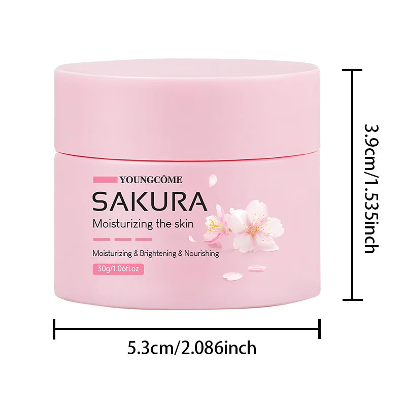 Crema de esencia Sakura, crema hidratante Facial de flor de cerezo para pieles secas y ásperas, colágeno reparador nutritivo antienvejecimiento para lifting facial