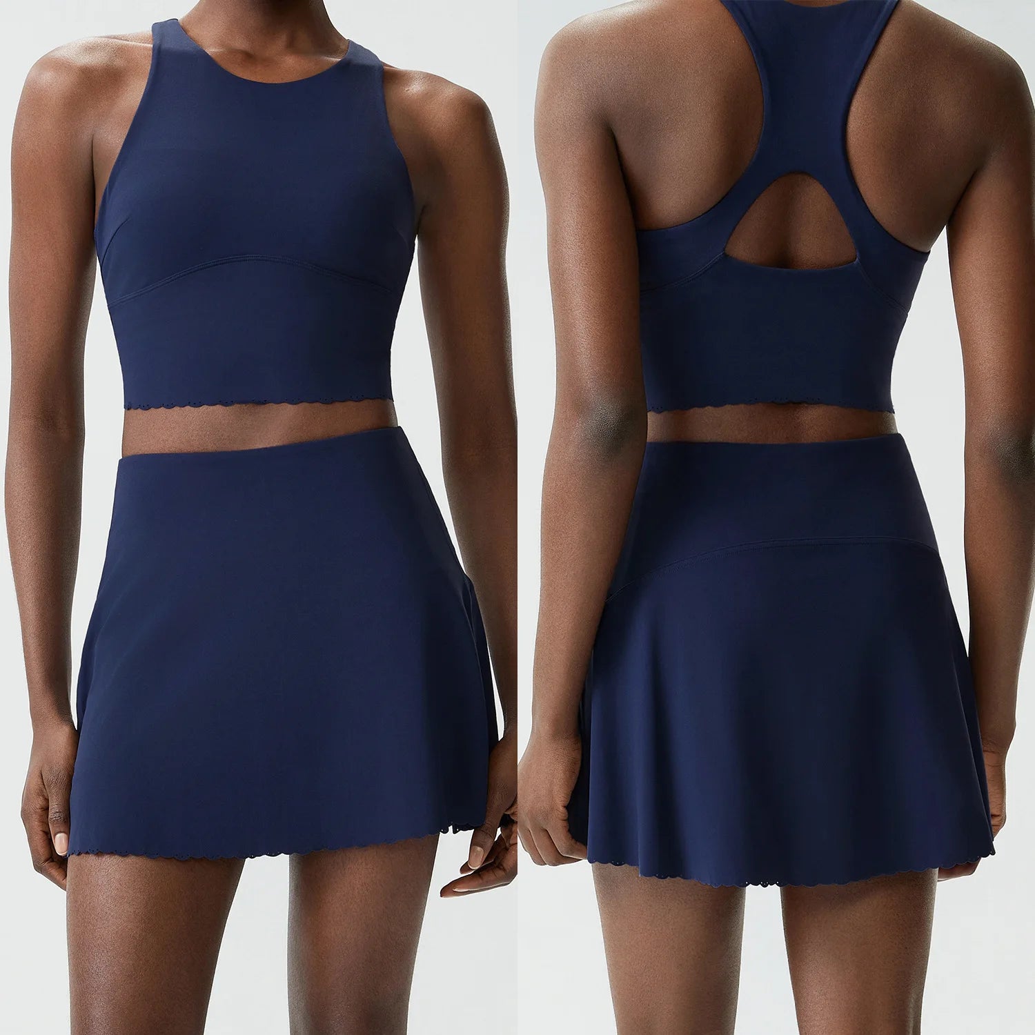 Ropa de Gimnasio para Mujer, Conjunto Deportivo de Tenis para Mujer, Talla Grande, Elástico, Conjunto Deportivo de Dos Piezas de Secado Rápido, Ropa Deportiva de Bádminton