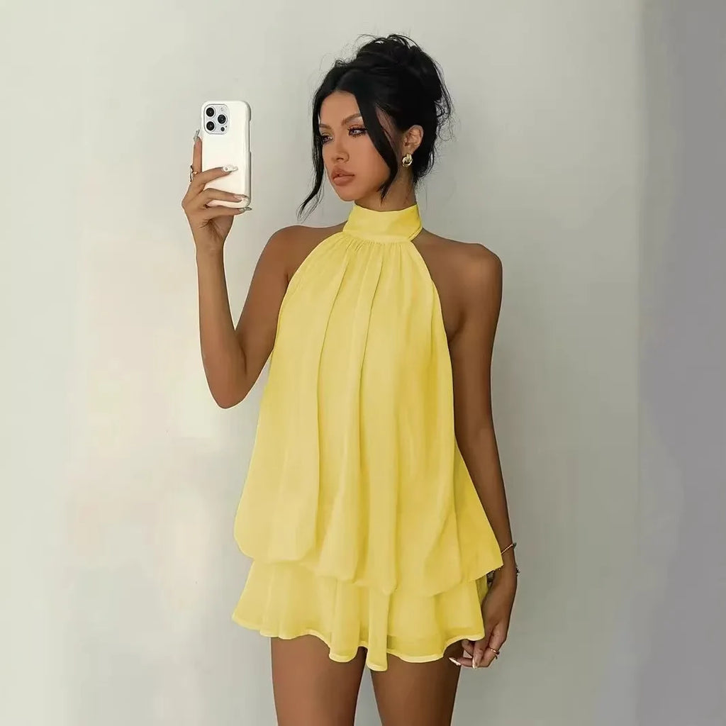 Vestidos Casuales para Mujer, Ropa Femenina Elegante para Fiesta, Vestido de Playa de Color Sólido, Ajustado, Sexy, con Espalda Descubierta