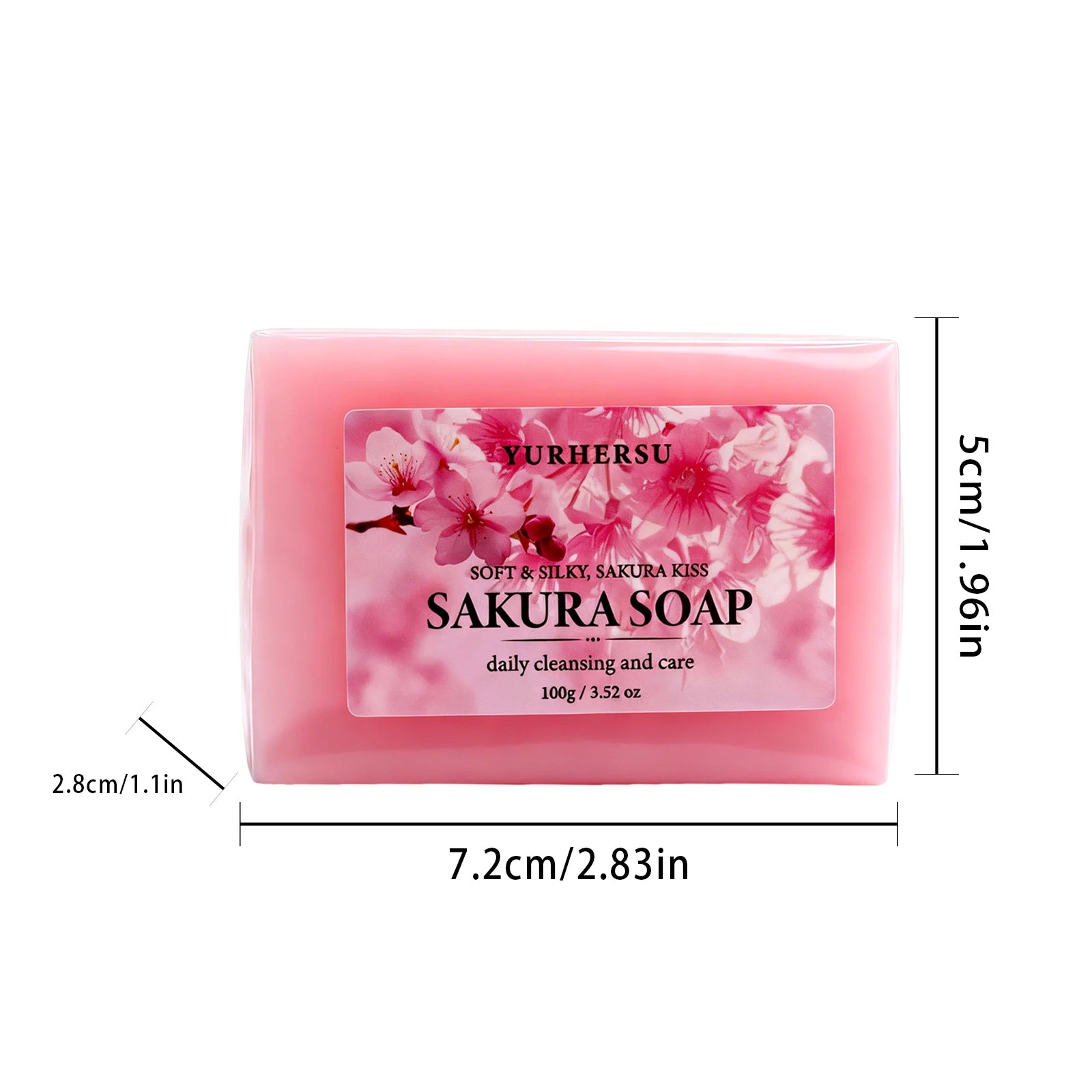 Jabón Artesanal de Sakura con Glicerina, Suave, No Reseca, Aroma Duradero, Jabón Limpiador para Cara y Cuerpo, Regalo