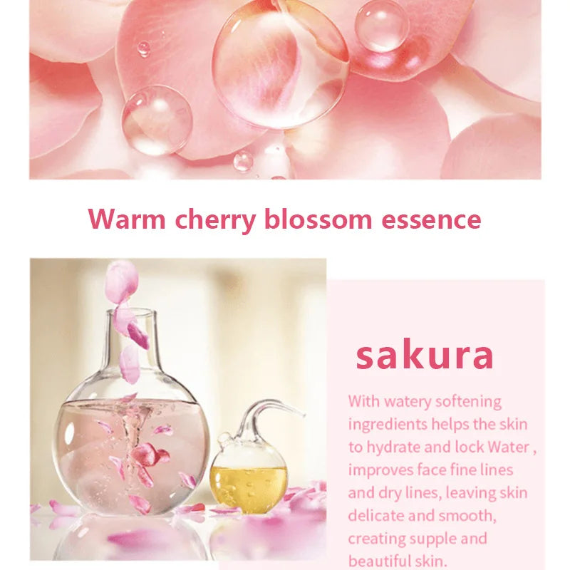 Crema de esencia Sakura, crema hidratante Facial de flor de cerezo para pieles secas y ásperas, colágeno reparador nutritivo antienvejecimiento para lifting facial