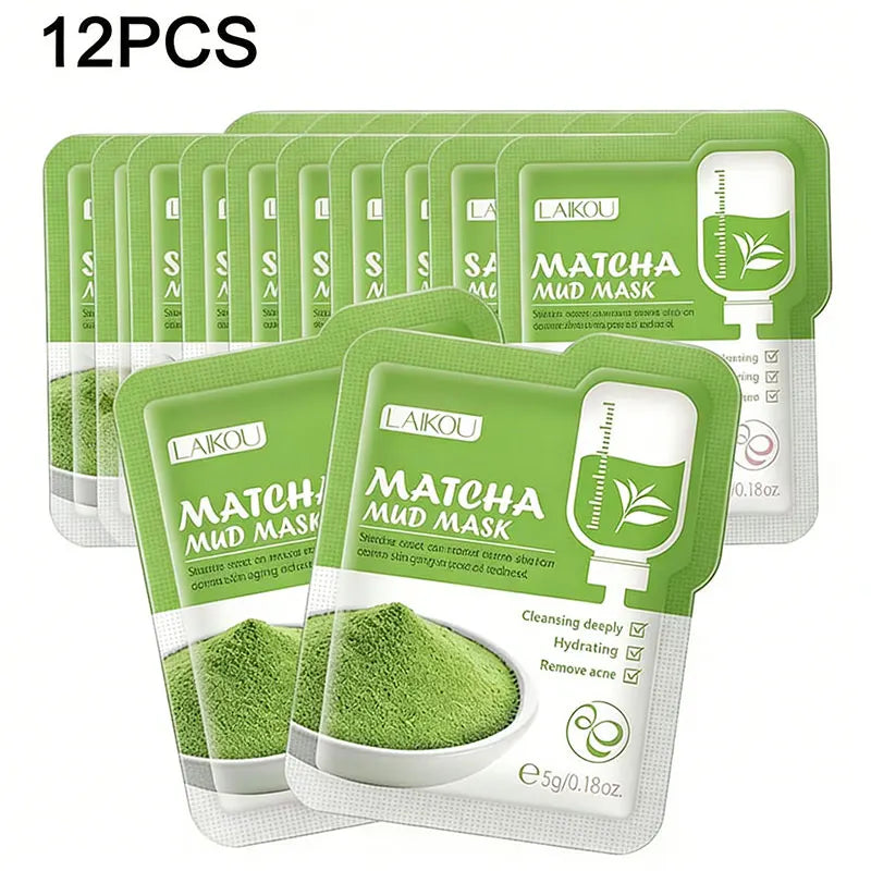 12 Uds. Mascarilla de barro Sakura, mascarilla Facial hidratante iluminadora, limpieza de la piel luminosa, arcilla limpiadora Facial, cuidado de la piel antiarrugas hidratante