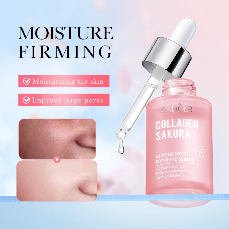 30/100ml SADOER Sakura suero Facial antiarrugas antienvejecimiento hidratante blanqueamiento esencia Facial productos para el cuidado de la piel