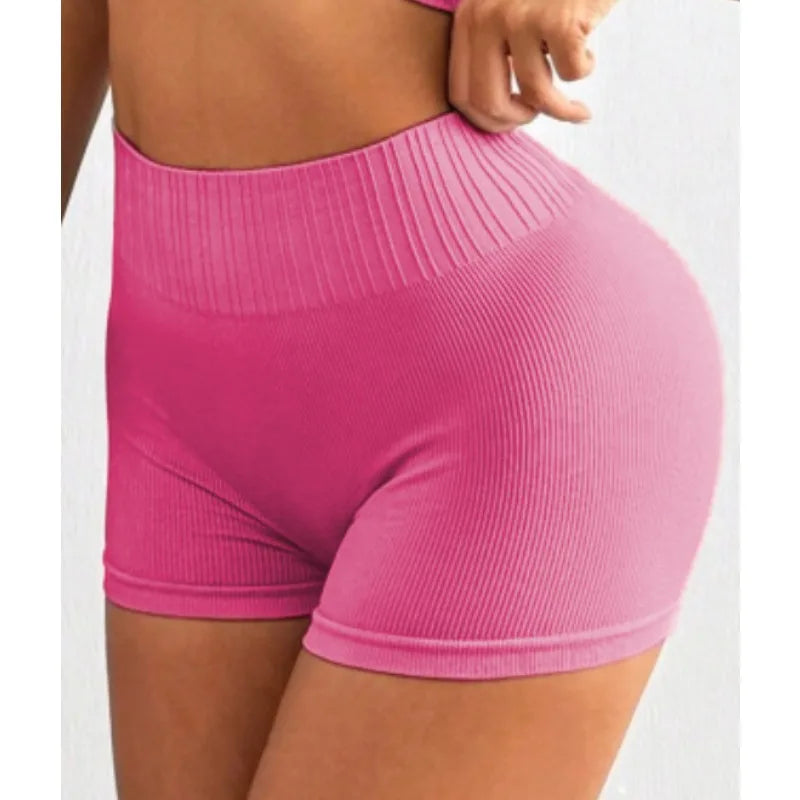 Shorts deportivos de cintura alta con efecto levanta glúteos, chaleco corto de alta elasticidad, conjunto casual de yoga de secado rápido y a la moda.