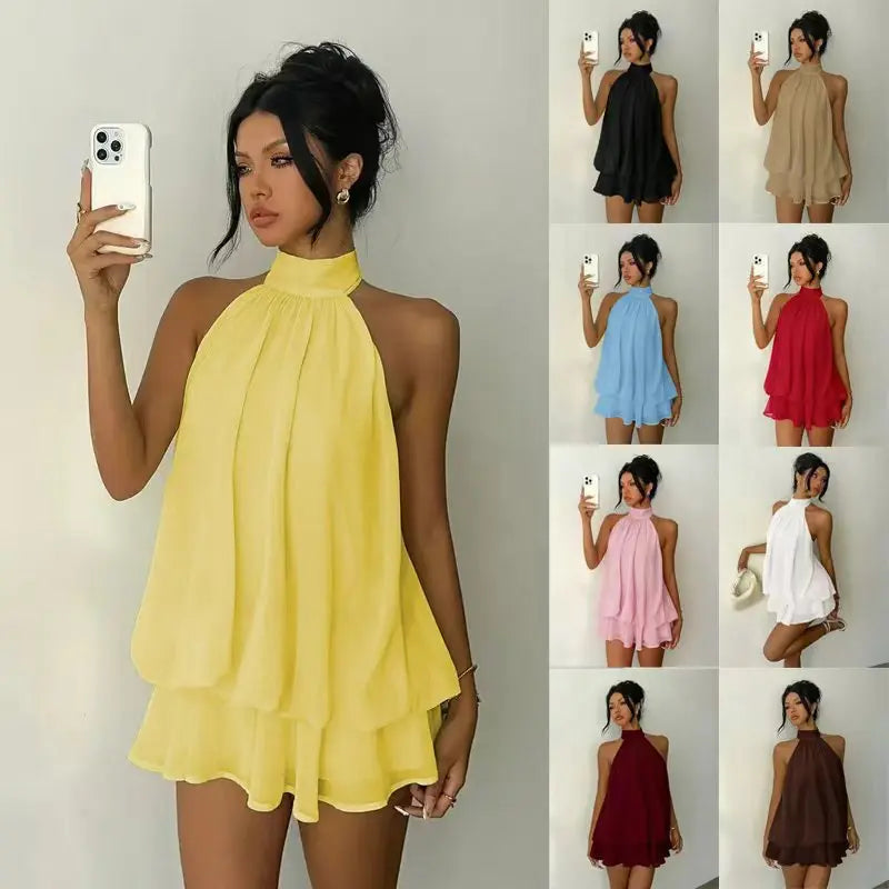 Vestidos Casuales para Mujer, Ropa Femenina Elegante para Fiesta, Vestido de Playa de Color Sólido, Ajustado, Sexy, con Espalda Descubierta