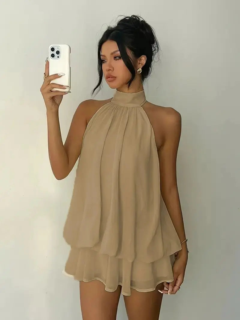 Vestidos Casuales para Mujer, Ropa Femenina Elegante para Fiesta, Vestido de Playa de Color Sólido, Ajustado, Sexy, con Espalda Descubierta