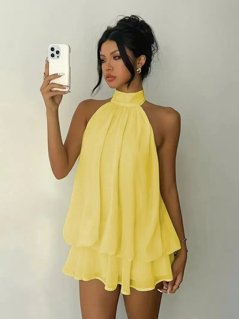 Vestidos Casuales para Mujer, Ropa Femenina Elegante para Fiesta, Vestido de Playa de Color Sólido, Ajustado, Sexy, con Espalda Descubierta