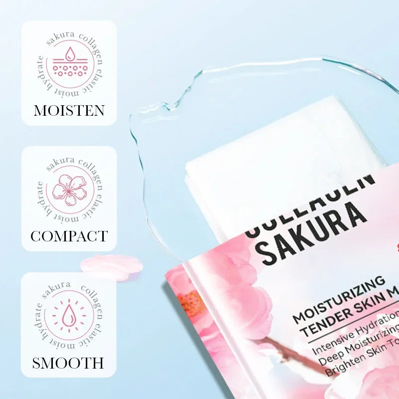 Mascarilla Facial Sadoer Sakura, Cuidado Facial, Hidratante, Iluminadora, Reafirmante, Colágeno, Mascarillas Faciales, Mascarilla en Lámina