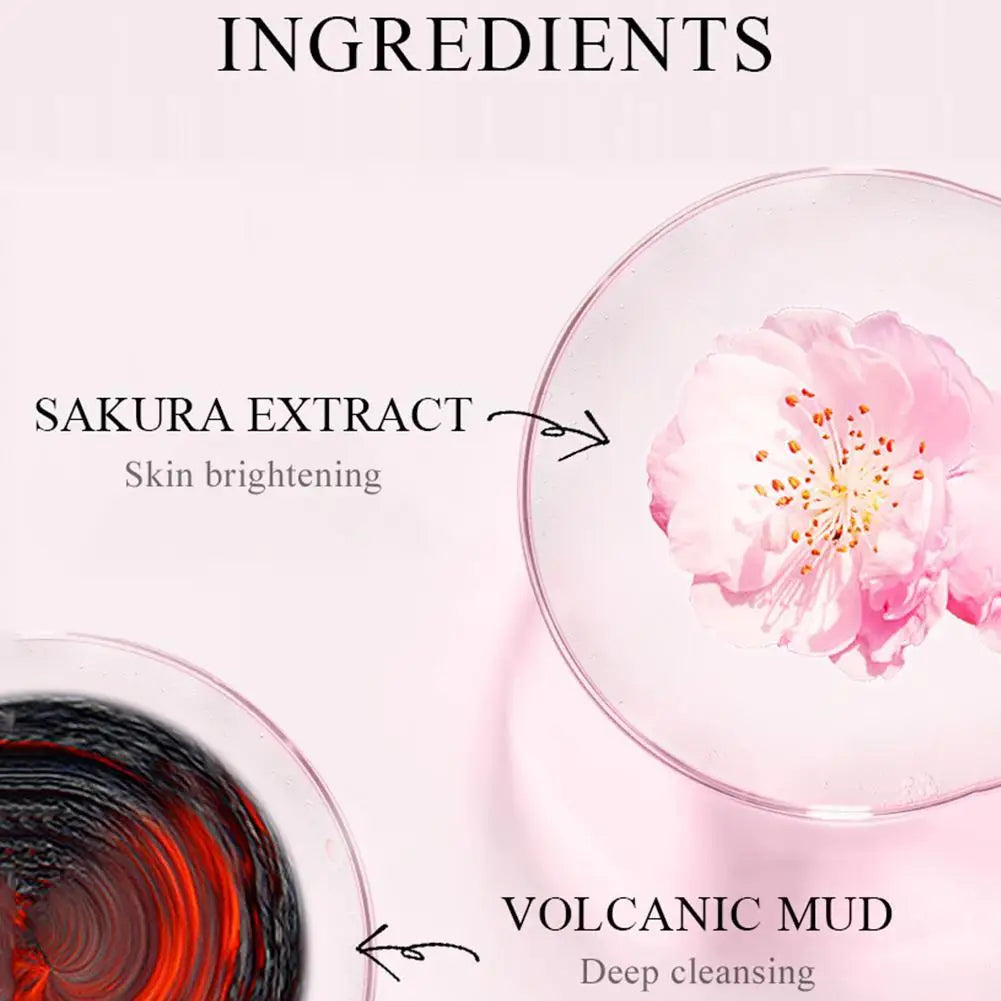 12 Uds. Mascarilla de barro Sakura, mascarilla Facial hidratante iluminadora, limpieza de la piel luminosa, arcilla limpiadora Facial, cuidado de la piel antiarrugas hidratante